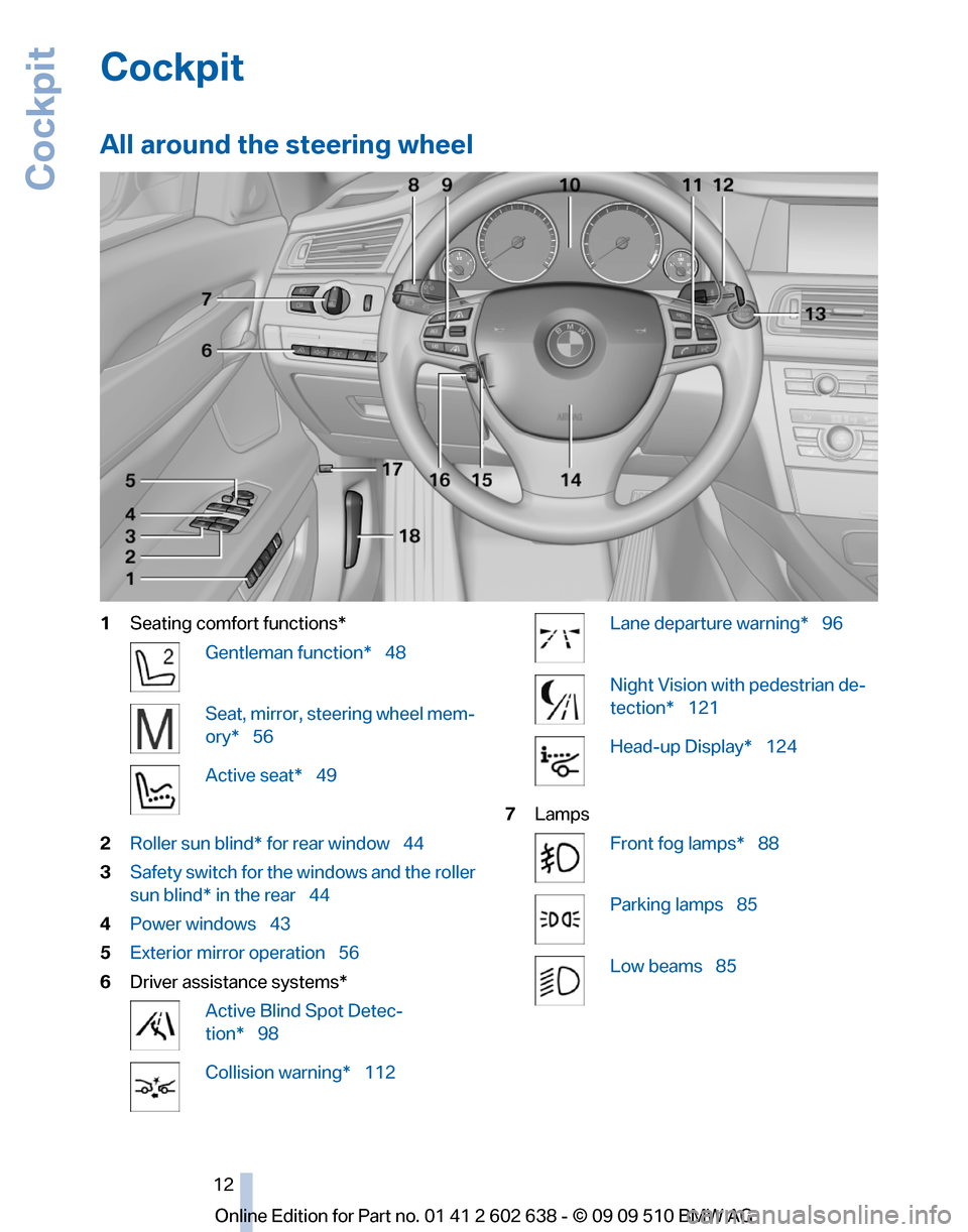 BMW 760I 2010 F01 Owners Manual 