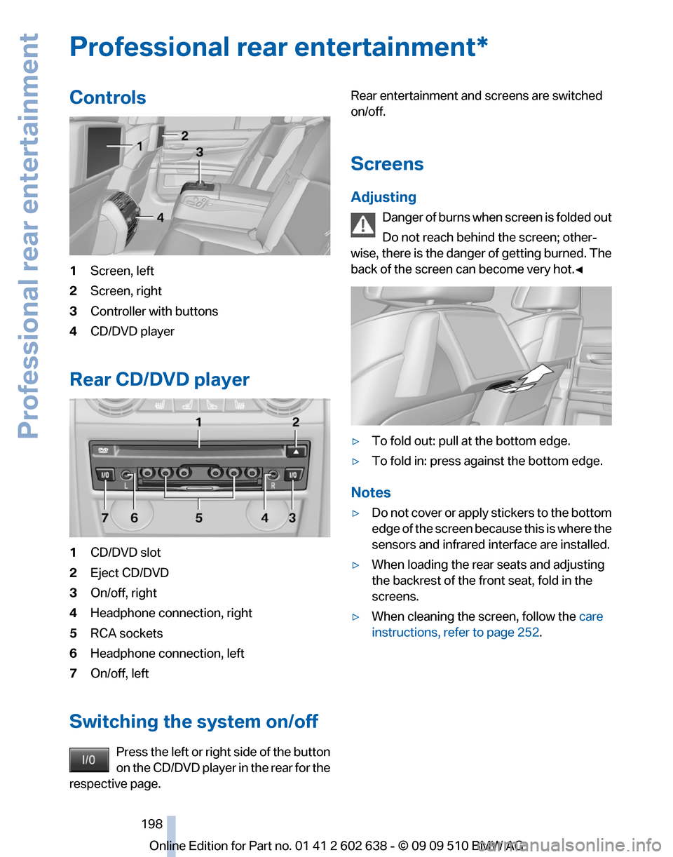 BMW 760I 2010 F01 Owners Manual 