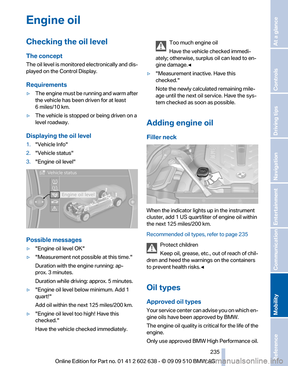 BMW 760I 2010 F01 Owners Manual 