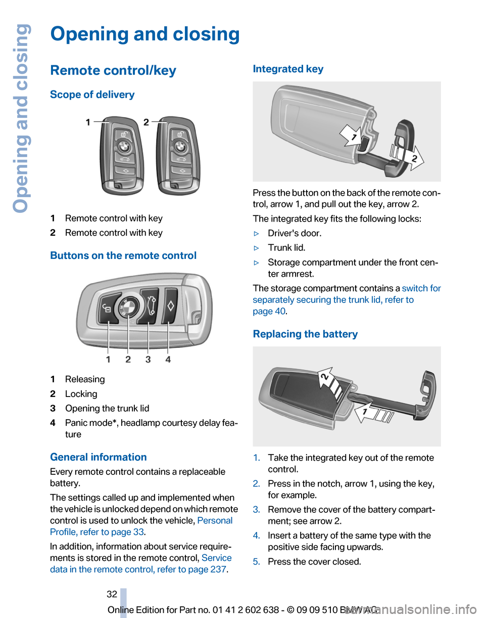 BMW 760I 2010 F01 Owners Manual 