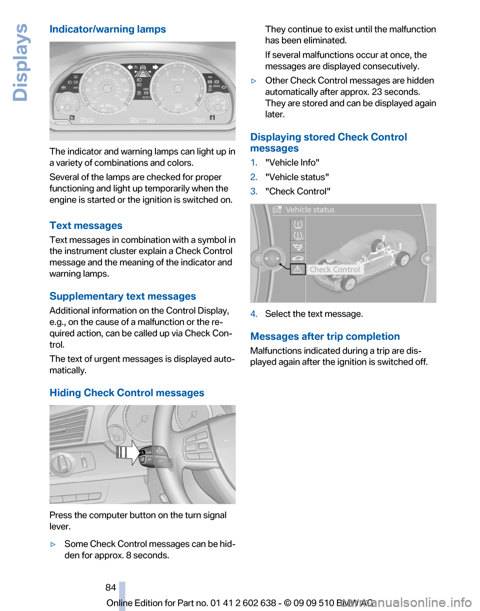 BMW 760I 2010 F01 Owners Manual 