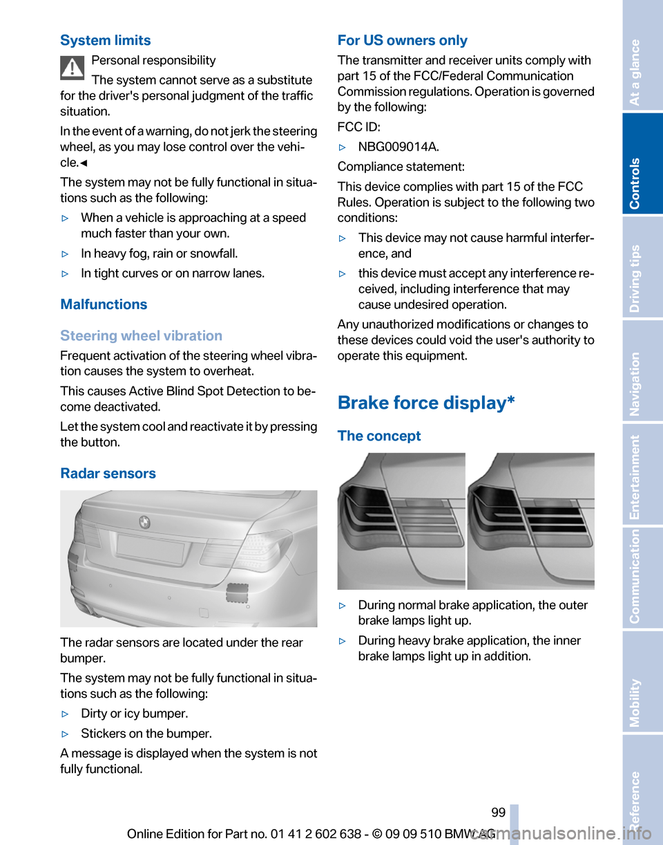 BMW 760I 2010 F01 Owners Manual 