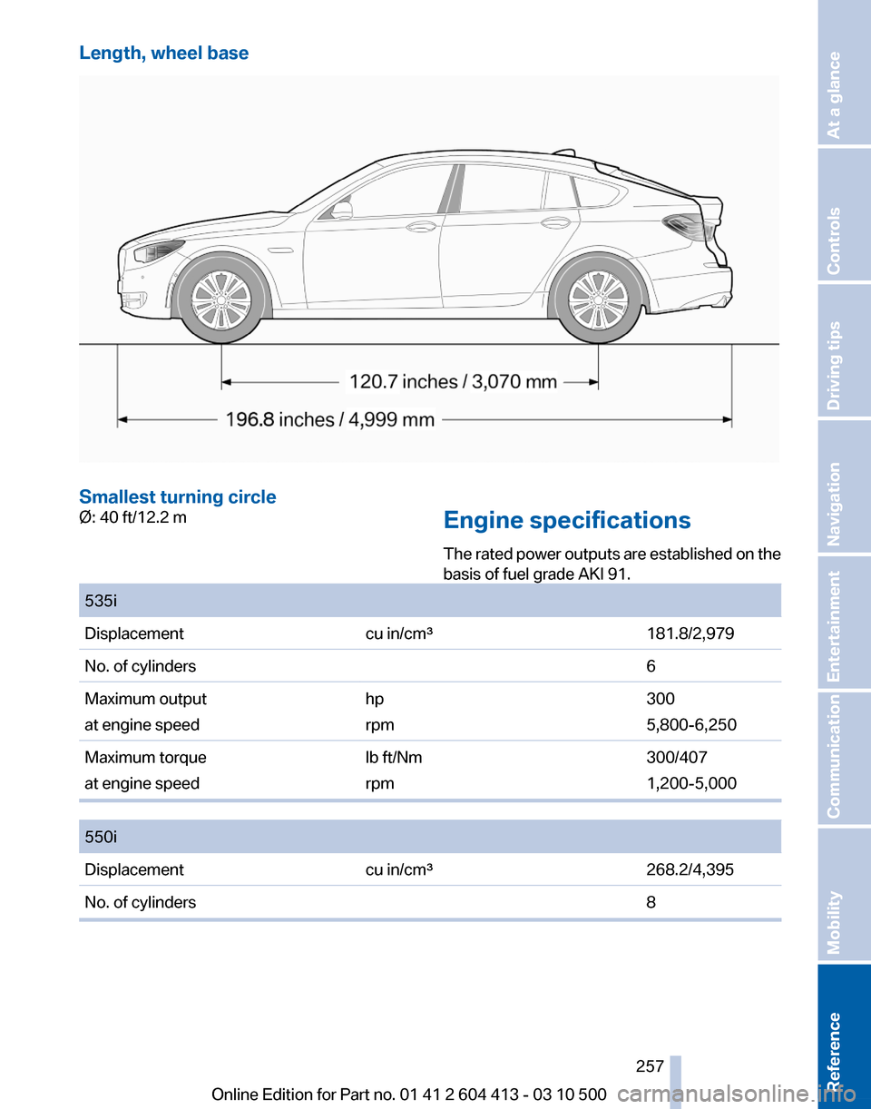BMW 550I GT 2010 F07 Owners Manual 