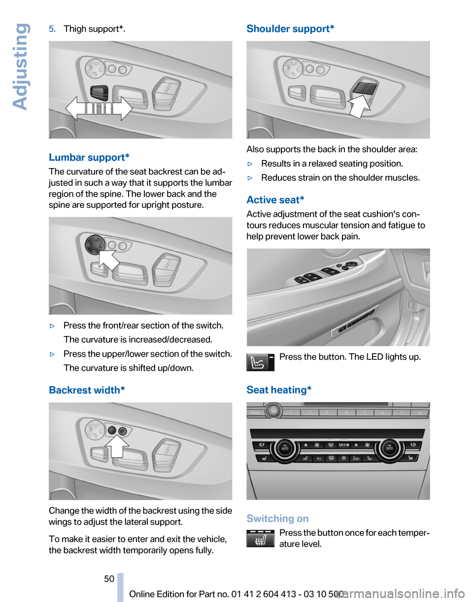 BMW 550I GT 2010 F07 Owners Manual 