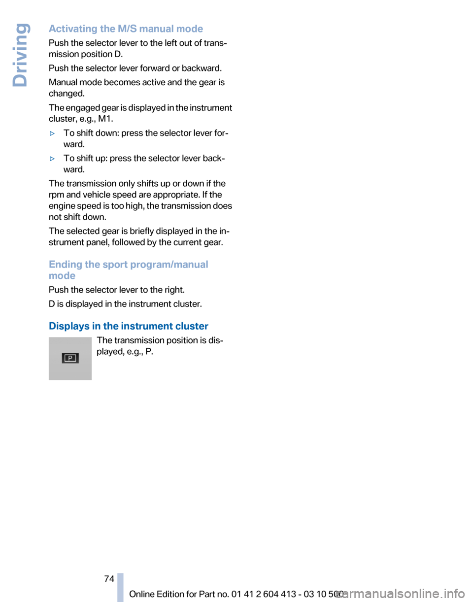 BMW 550I GT 2010 F07 Owners Manual 