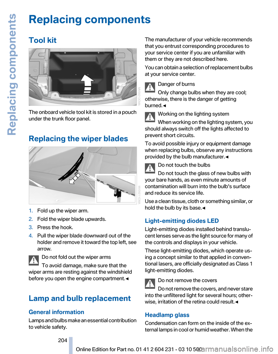BMW Z4 2011 E89 Owners Manual 