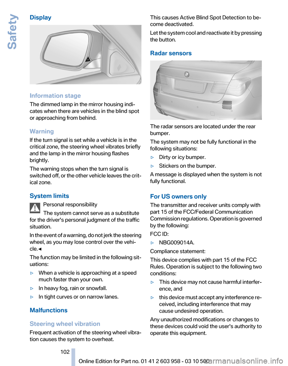 BMW ACTIVE HYBRID 7 2011 F04 Owners Manual 