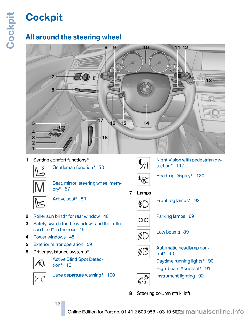 BMW ACTIVE HYBRID 7 2011 F04 Owners Manual 