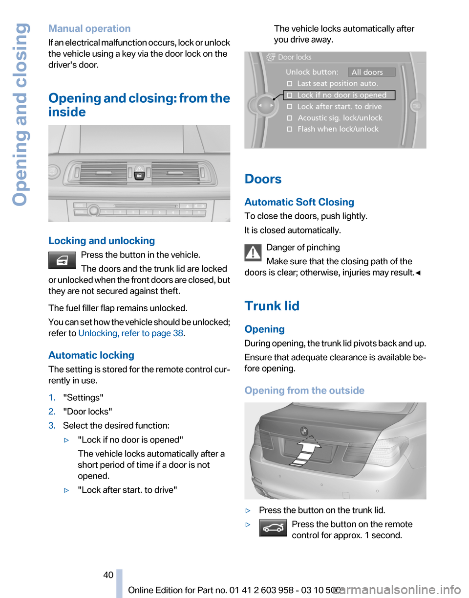 BMW ACTIVE HYBRID 7 2011 F04 Owners Manual 