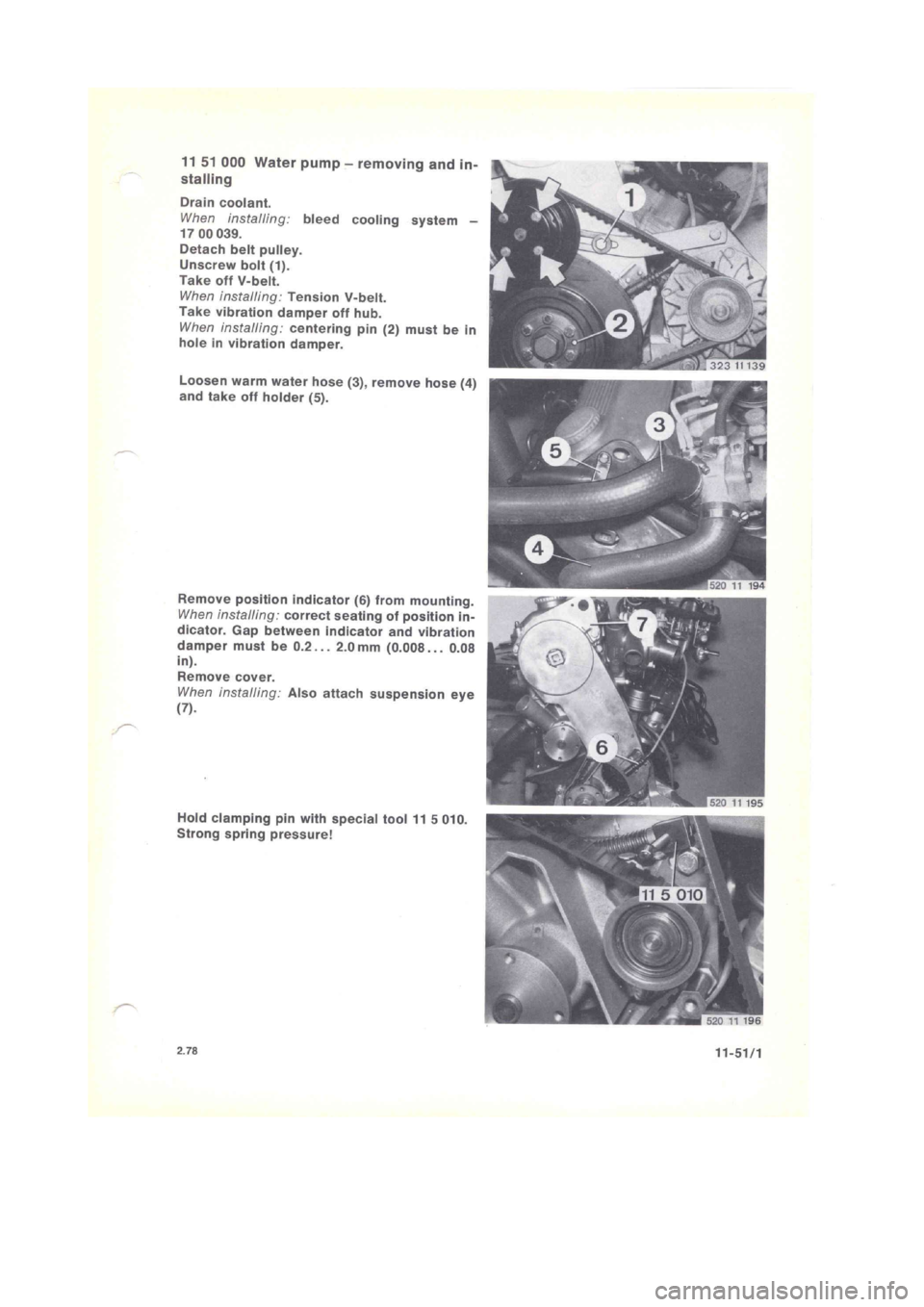 BMW 320i 1982 E21 M20 Engine Workshop Manual 