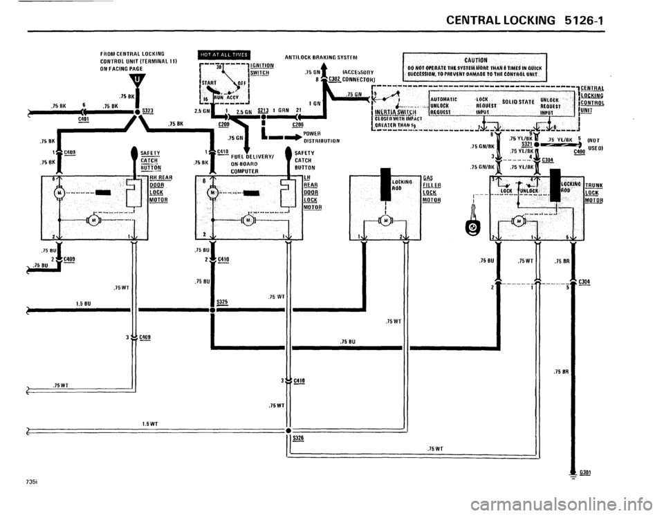 BMW 735i 1986 E23 Electrical Troubleshooting Manual 