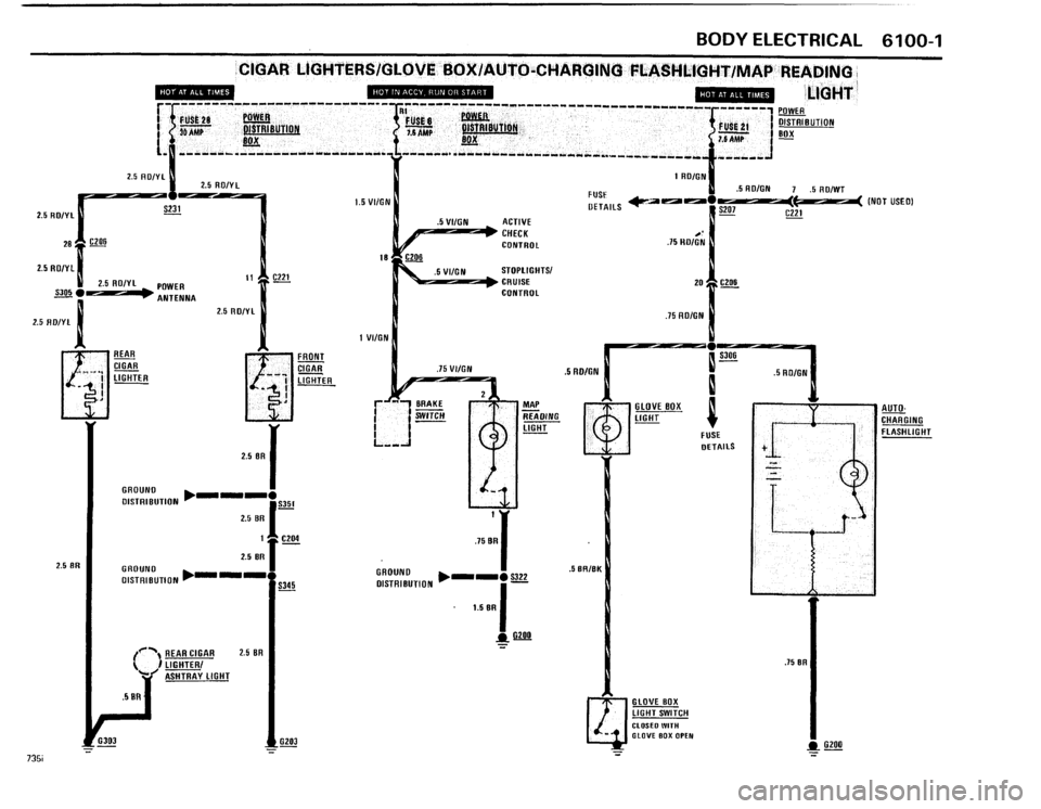 BMW 735i 1986 E23 Electrical Troubleshooting Manual 