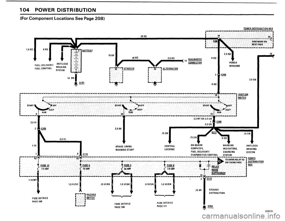 BMW 635csi 1985 E24 Electrical Troubleshooting Manual 