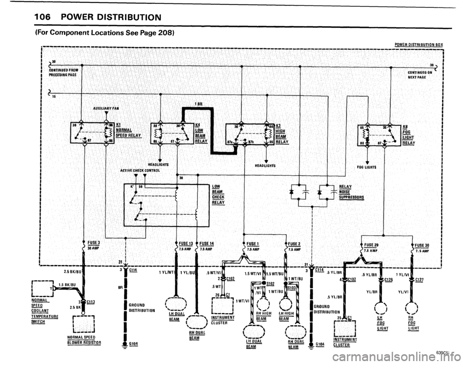 BMW 635csi 1985 E24 Electrical Troubleshooting Manual 