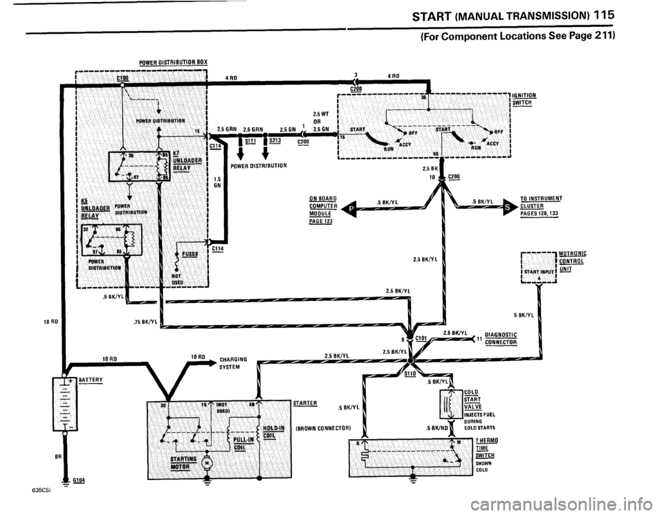 BMW 635csi 1985 E24 Electrical Troubleshooting Manual 
