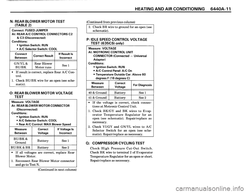 BMW 635csi 1988 E24 Electrical Troubleshooting Manual 