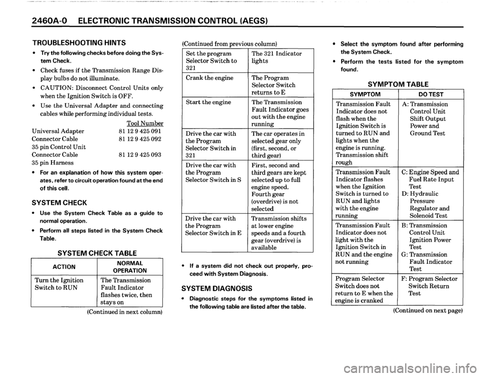 BMW 635csi 1988 E24 Electrical Troubleshooting Manual 