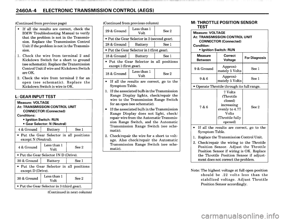 BMW 635csi 1988 E24 Electrical Troubleshooting Manual 