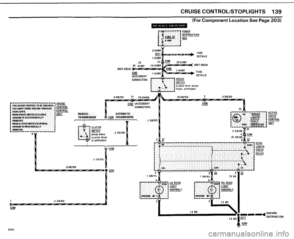 BMW 524TD 1985 E28 Electrical Troubleshooting Manual 
