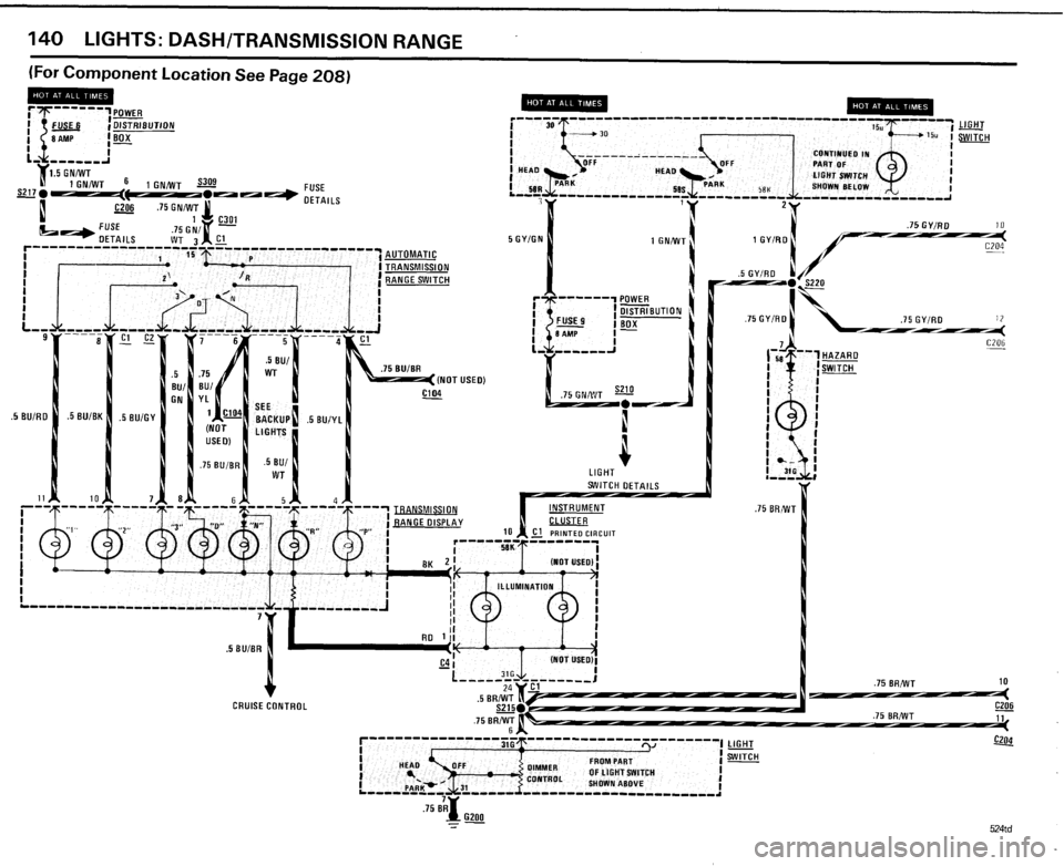 BMW 524TD 1985 E28 Electrical Troubleshooting Manual 