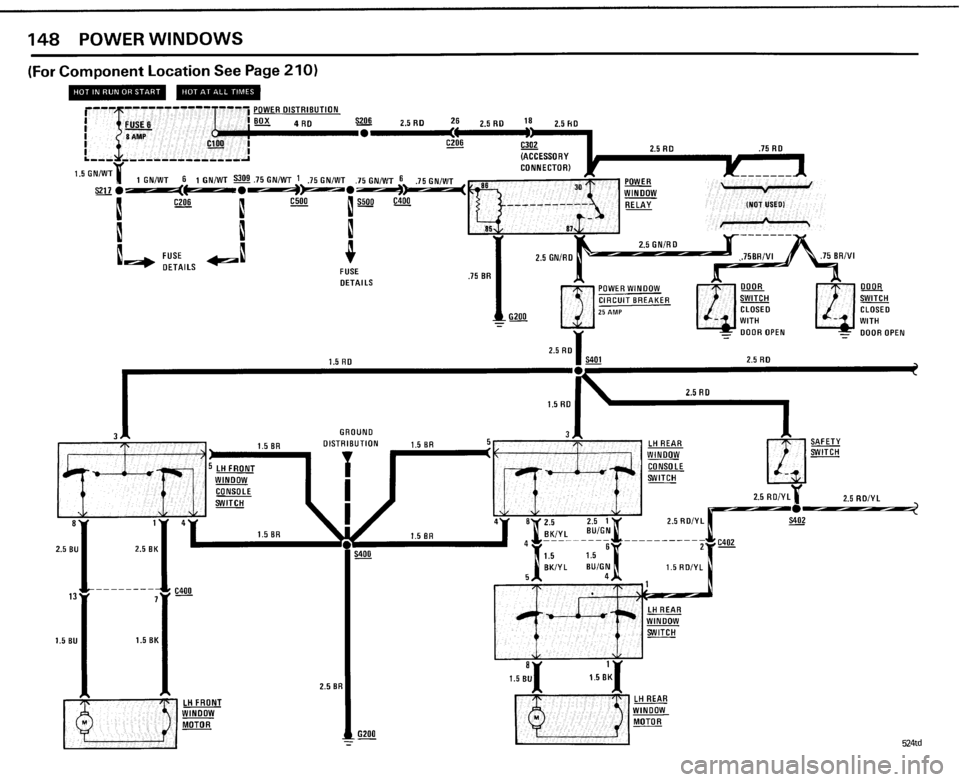 BMW 524TD 1985 E28 Electrical Troubleshooting Manual 