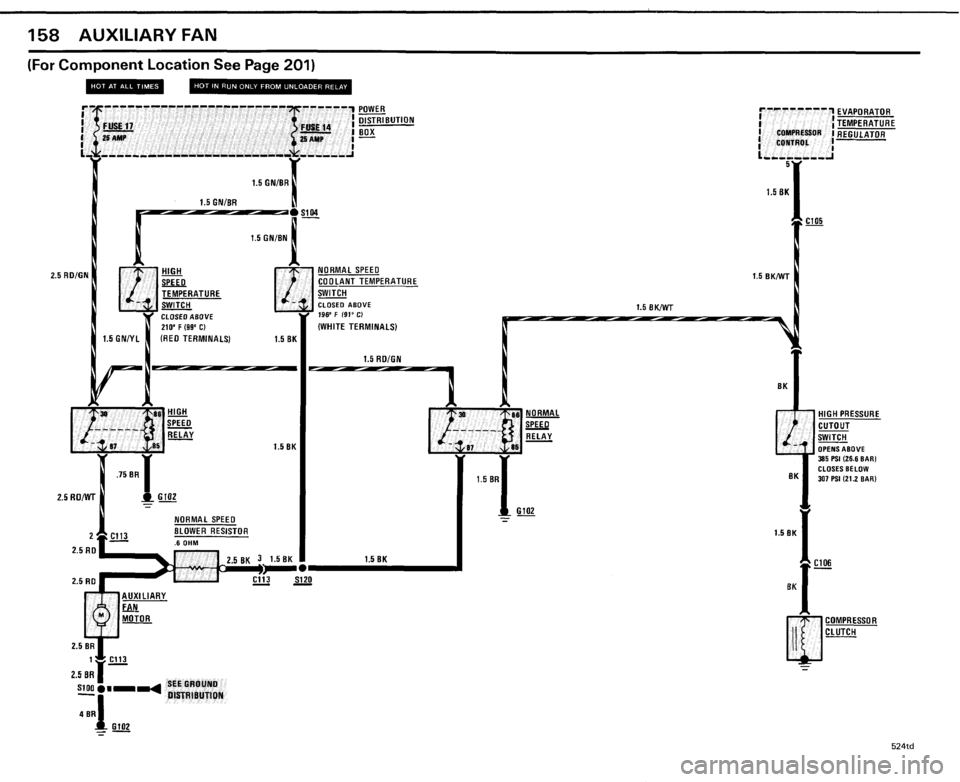 BMW 524TD 1985 E28 Electrical Troubleshooting Manual 
