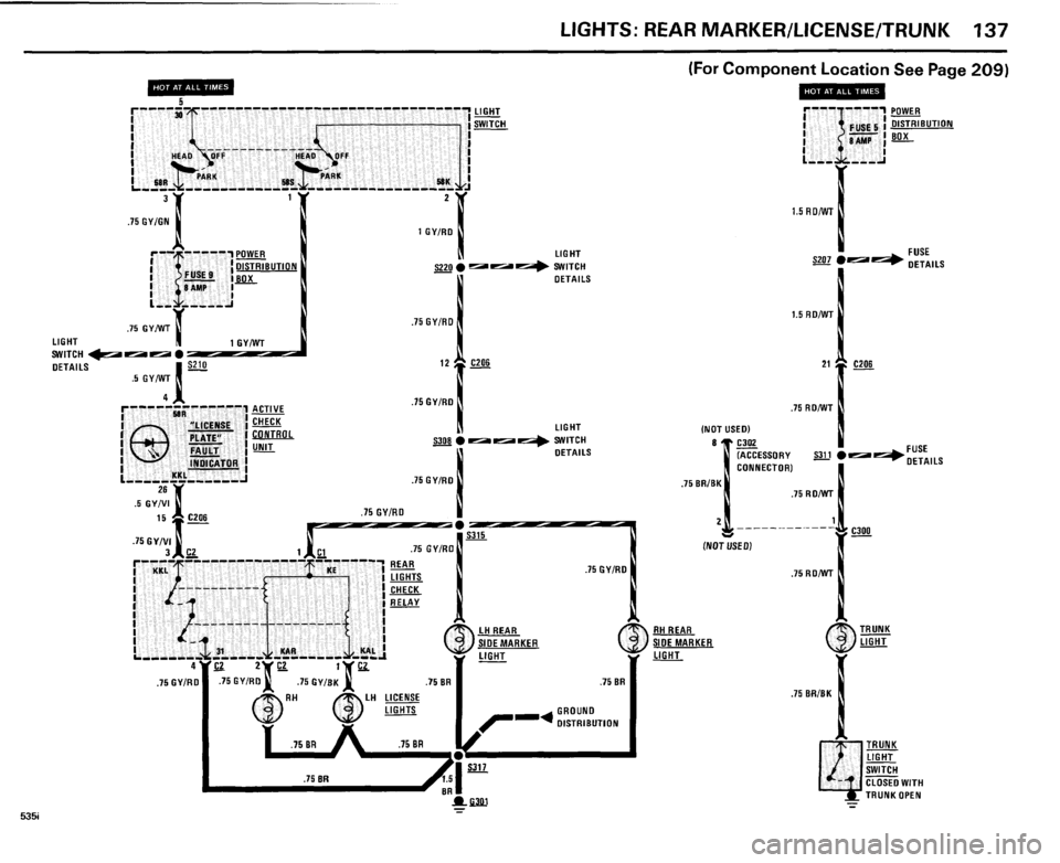 BMW 535i 1985 E28 Electrical Troubleshooting Manual 