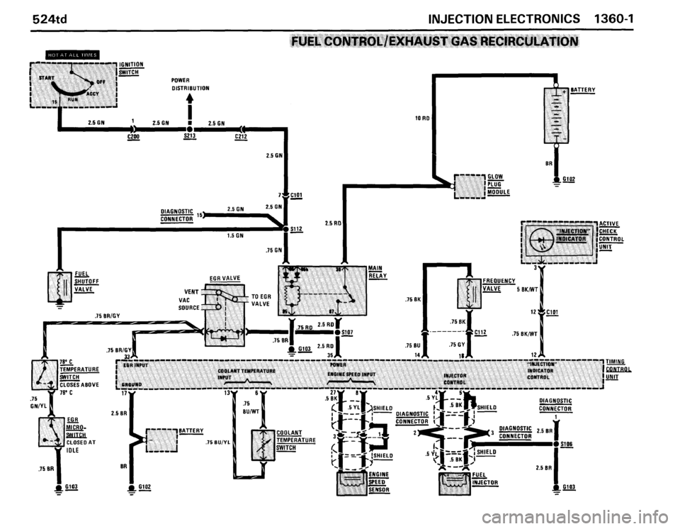 BMW 524TD 1986 E28 Electrical Troubleshooting Manual 