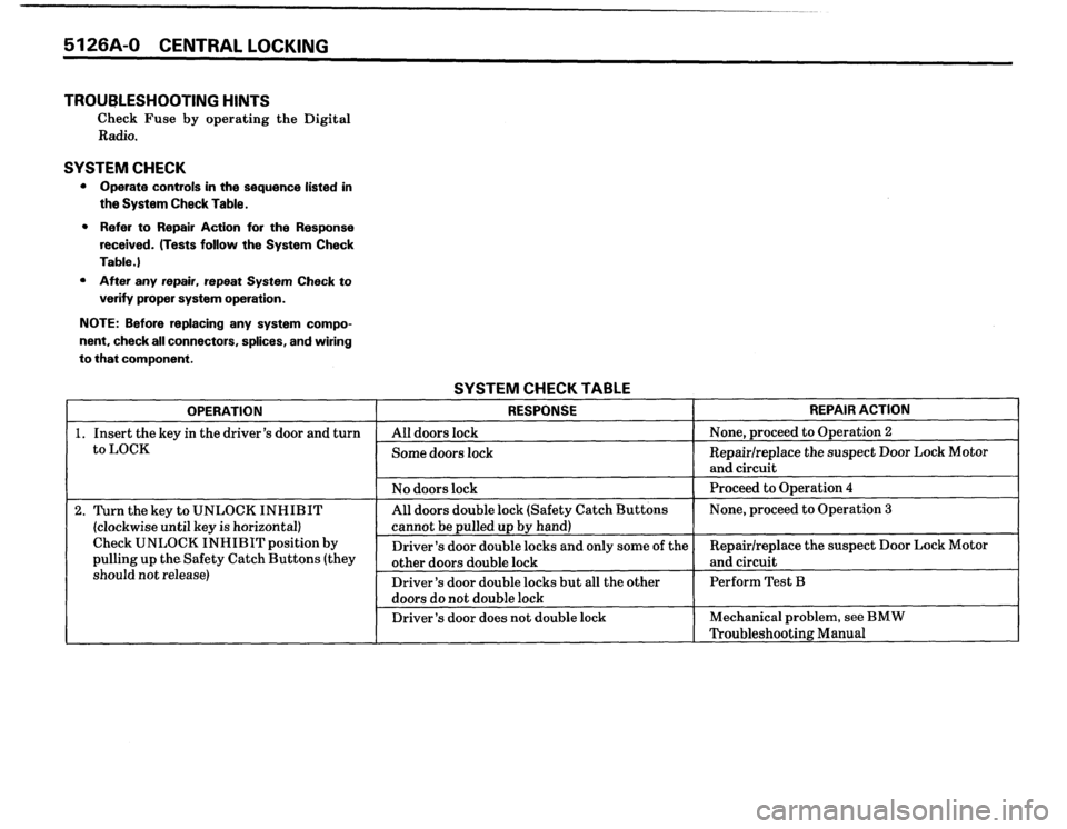 BMW M5 1988 E28 Electrical Troubleshooting Manual 