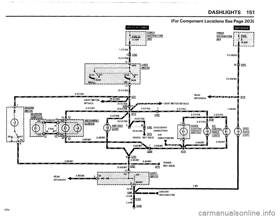 BMW 325e 1985 E30 Electrical Troubleshooting Manual 