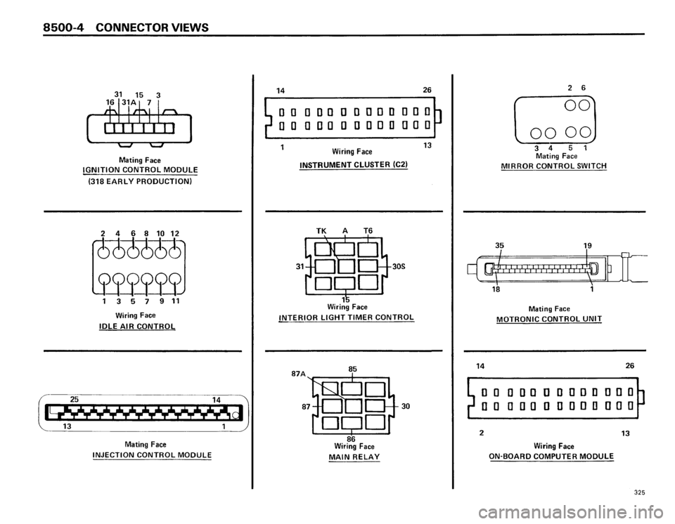 BMW 325i 1986 E30 Electrical Troubleshooting Manual 