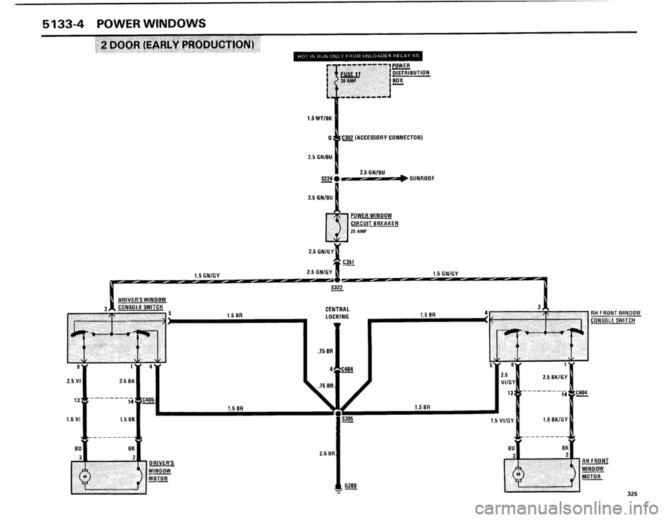 BMW 325i 1986 E30 Electrical Troubleshooting Manual 