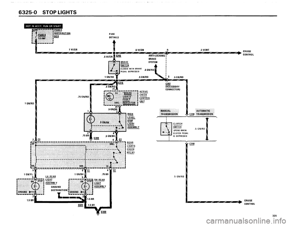 BMW 325i 1986 E30 Electrical Troubleshooting Manual 