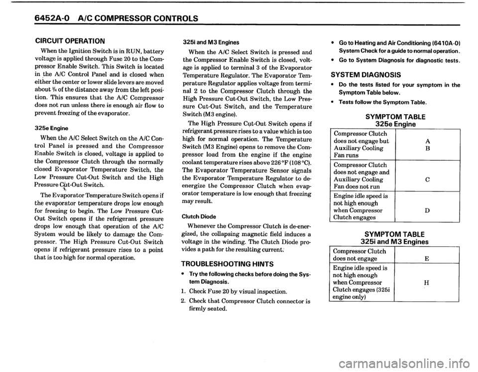 BMW 325i 1987 E30 Electrical Troubleshooting Manual 