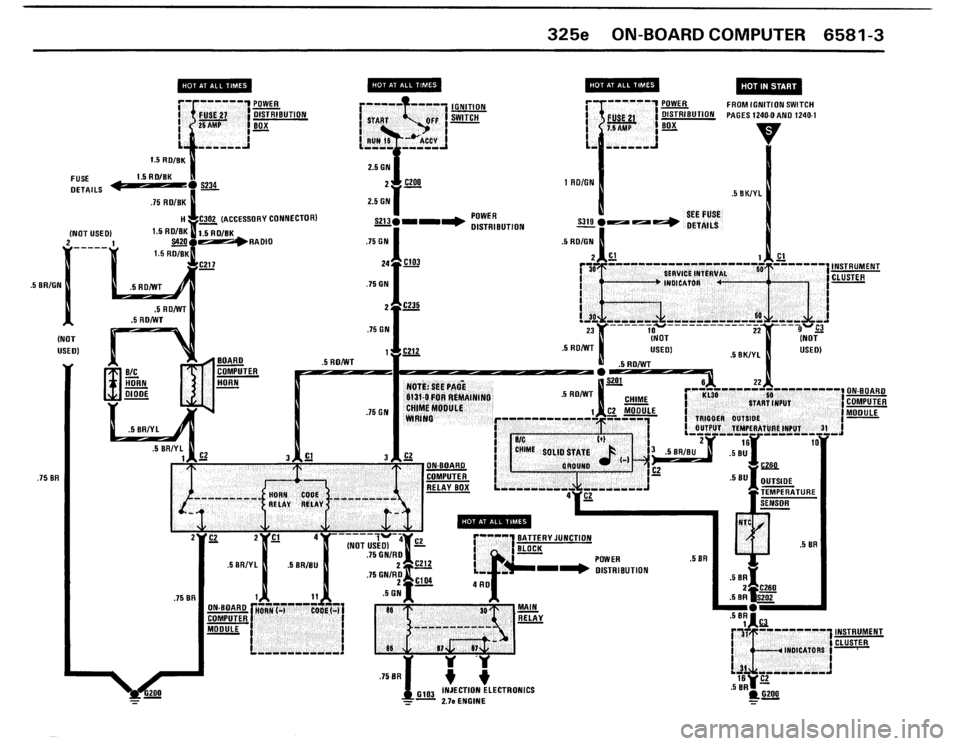 BMW 325i 1987 E30 Electrical Troubleshooting Manual 
