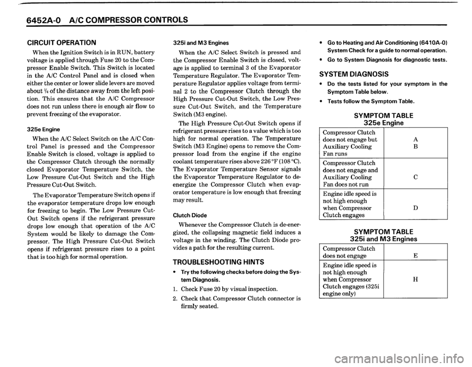 BMW M3 1987 E30 Electrical Troubleshooting Manual 