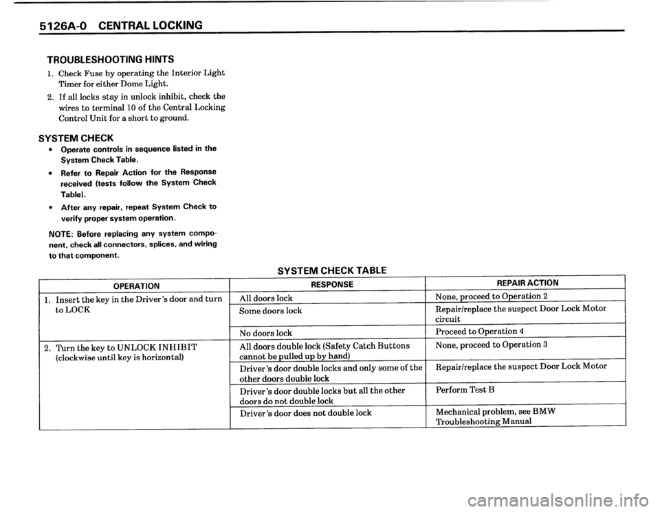 BMW 325i 1988 E30 Electrical Troubleshooting Manual 