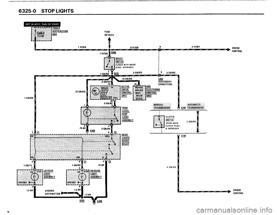 BMW 325i 1988 E30 Electrical Troubleshooting Manual 