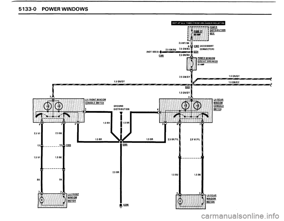 BMW 325i CONVERTIBLE 1988 E30 Electrical Troubleshooting Manual 