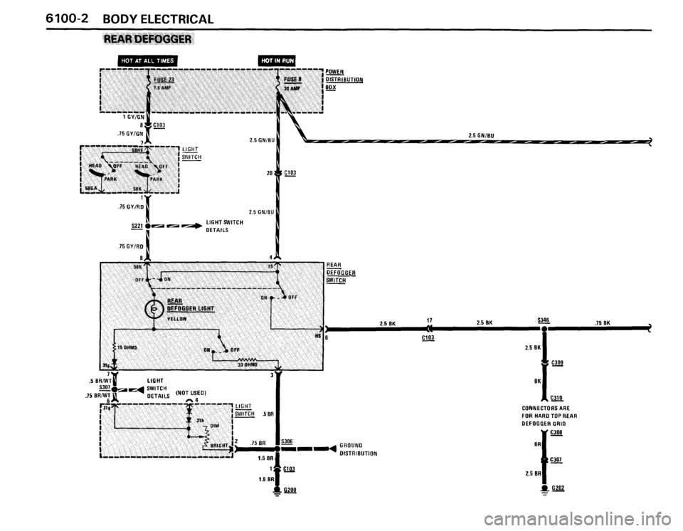 BMW 325i CONVERTIBLE 1988 E30 Electrical Troubleshooting Manual 