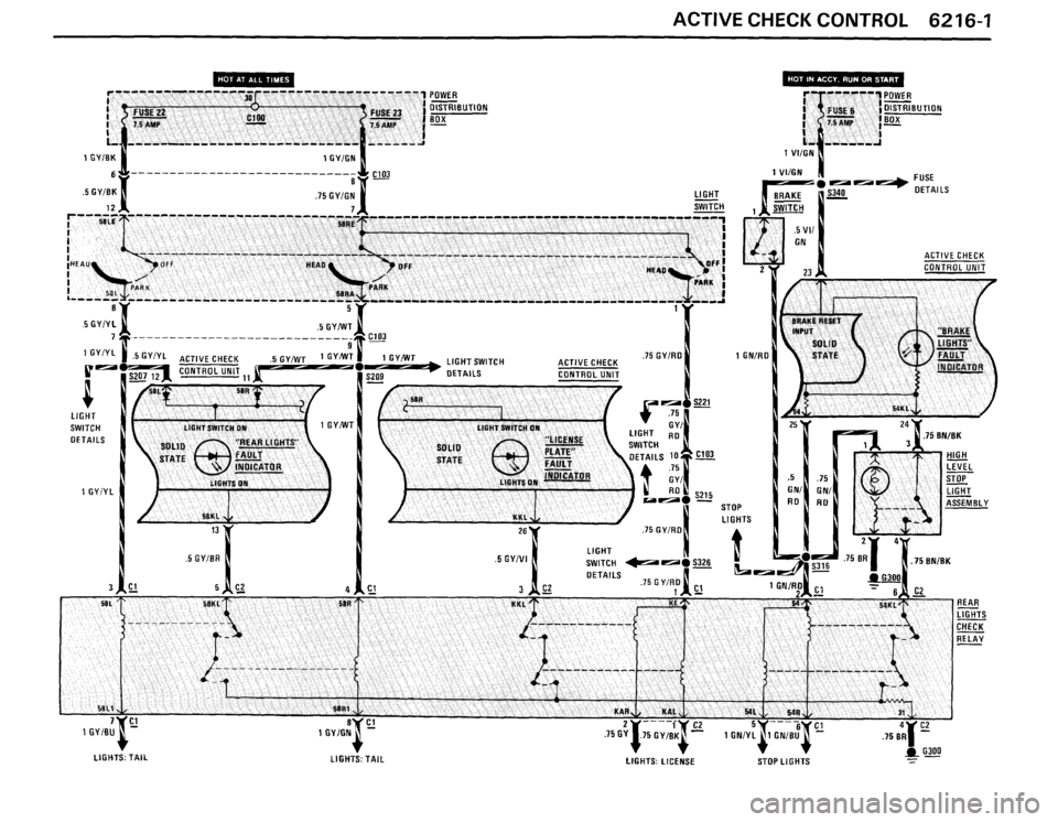 BMW 325i CONVERTIBLE 1988 E30 Electrical Troubleshooting Manual 