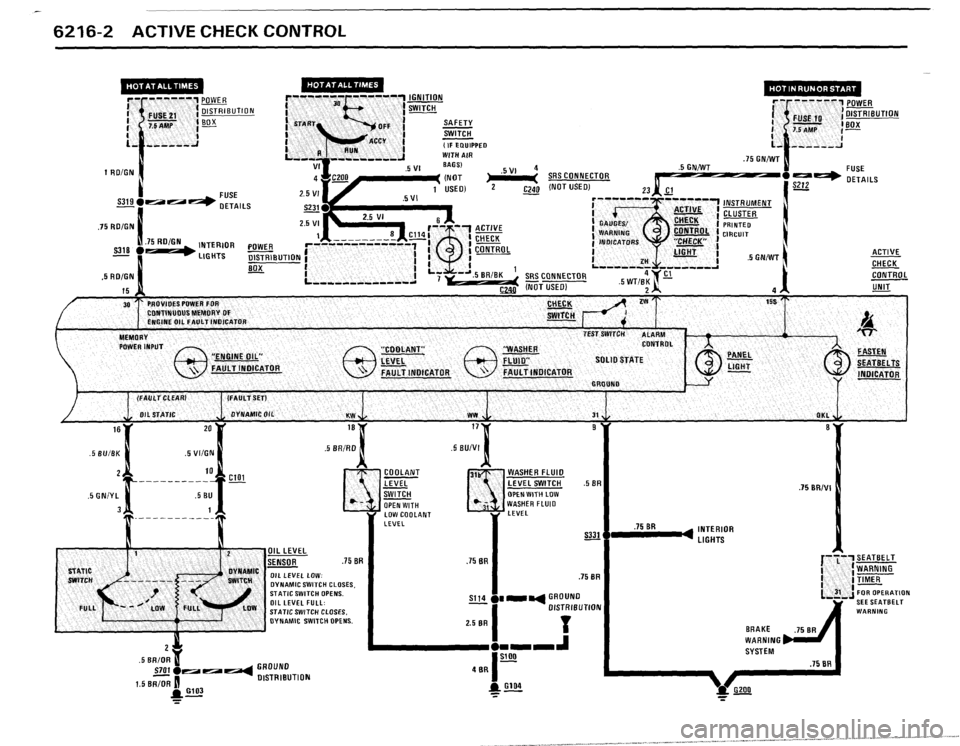 BMW 325i CONVERTIBLE 1988 E30 Electrical Troubleshooting Manual 