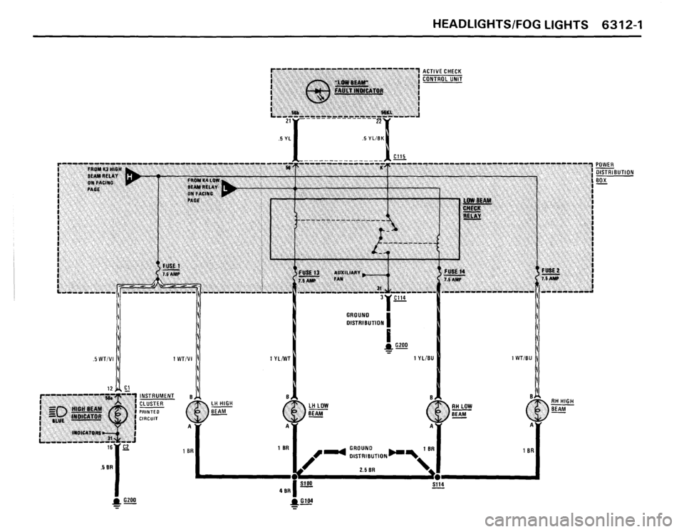 BMW 325i CONVERTIBLE 1988 E30 Electrical Troubleshooting Manual 