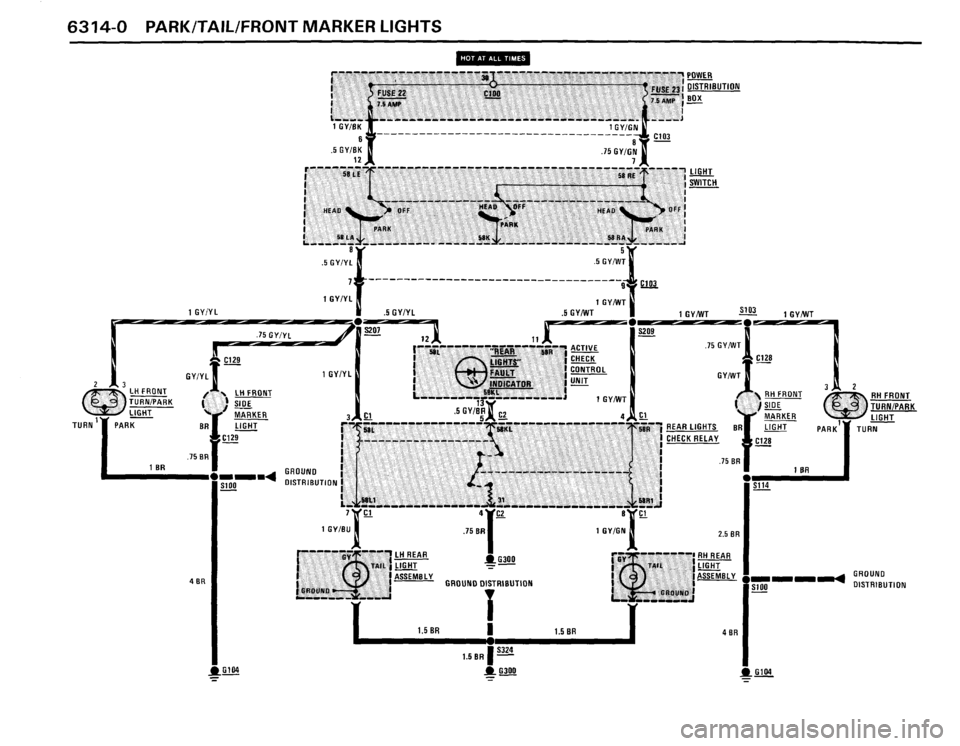 BMW 325i CONVERTIBLE 1988 E30 Electrical Troubleshooting Manual 