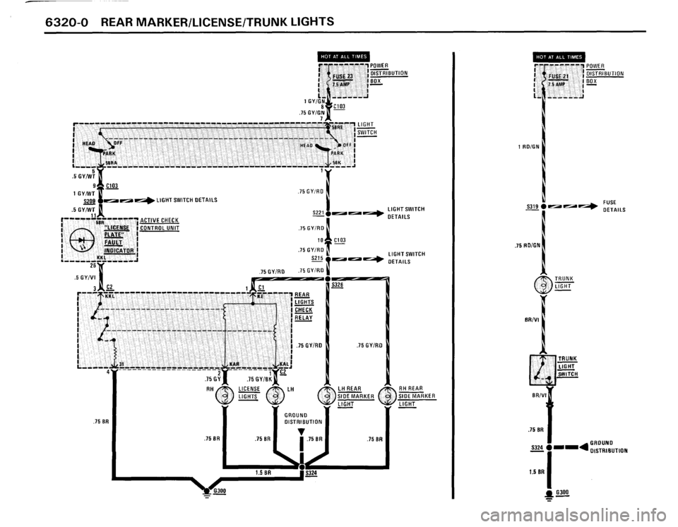 BMW 325i CONVERTIBLE 1988 E30 Electrical Troubleshooting Manual 