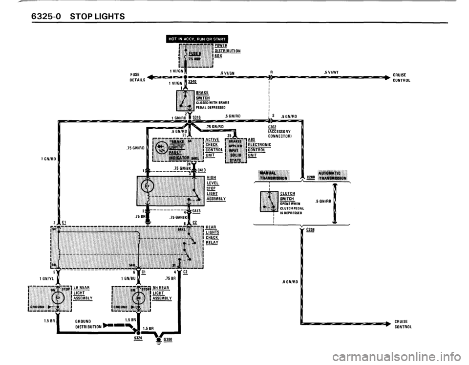 BMW 325i CONVERTIBLE 1988 E30 Electrical Troubleshooting Manual 