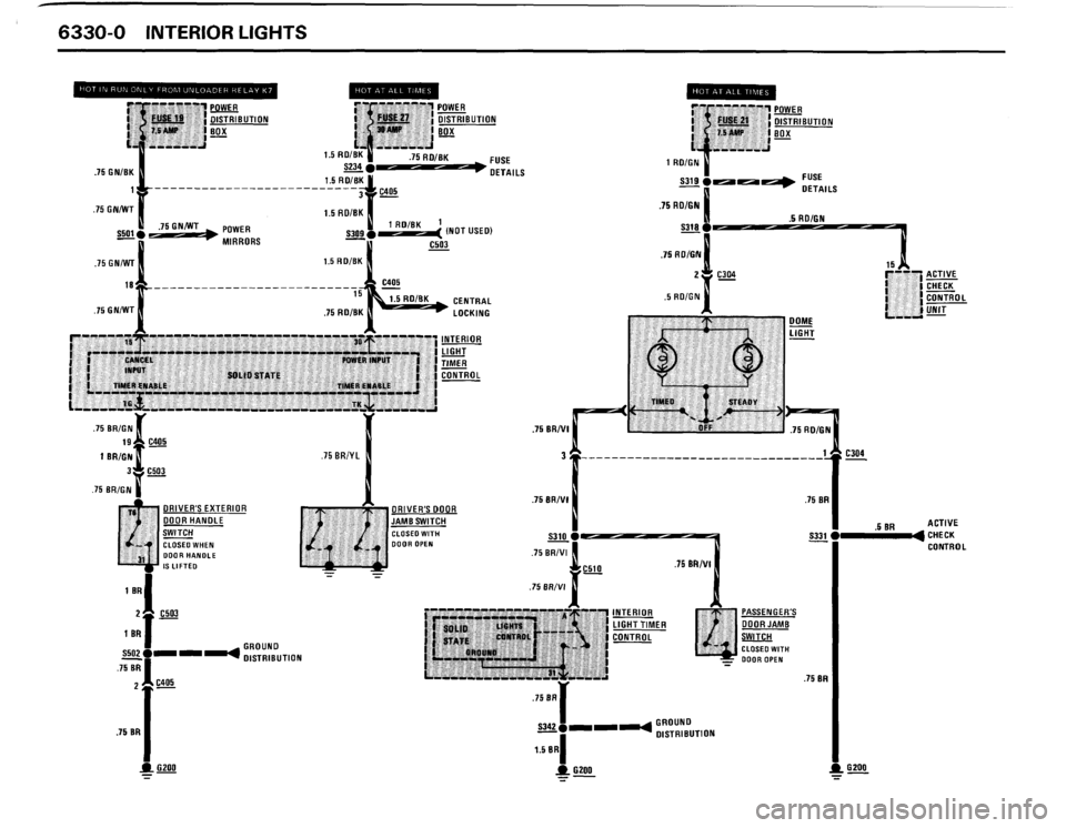 BMW 325i CONVERTIBLE 1988 E30 Electrical Troubleshooting Manual 