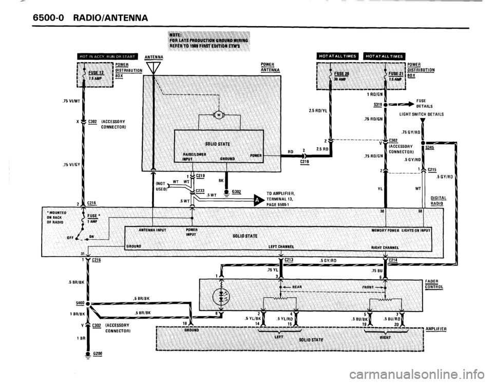 BMW 325i CONVERTIBLE 1988 E30 Electrical Troubleshooting Manual 