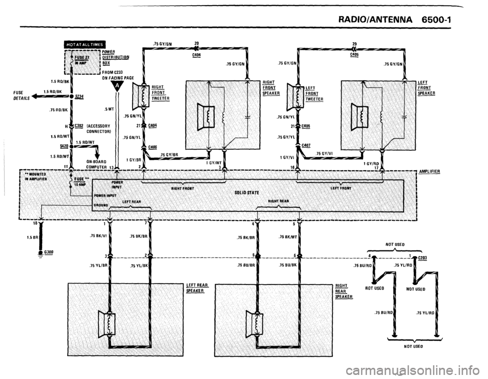 BMW 325i CONVERTIBLE 1988 E30 Electrical Troubleshooting Manual 