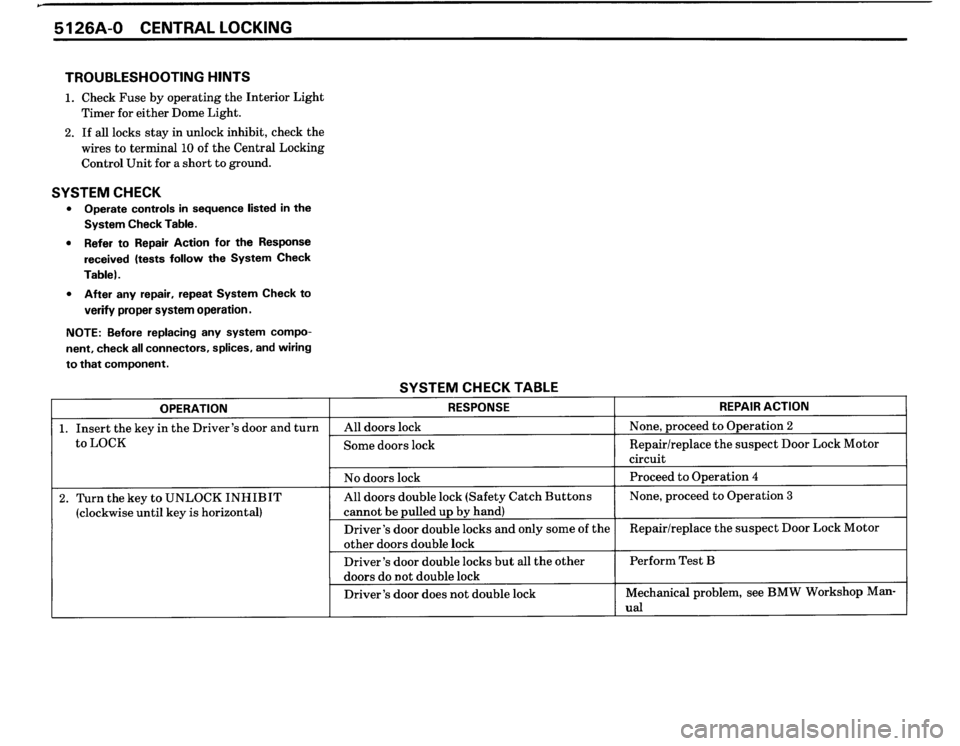 BMW 325is 1989 E30 Electrical Troubleshooting Manual 